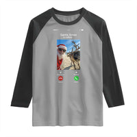 Santa Christmas Meme Raglan Shirt Reindeer Video Call - Wonder Print Shop