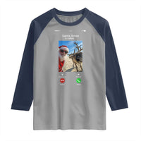Santa Christmas Meme Raglan Shirt Reindeer Video Call - Wonder Print Shop