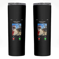 Santa Christmas Meme Skinny Tumbler Reindeer Video Call - Wonder Print Shop