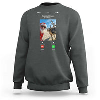 Santa Christmas Meme Sweatshirt Reindeer Video Call - Wonder Print Shop