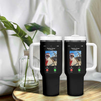 Santa Christmas Meme Tumbler With Handle Reindeer Video Call - Wonder Print Shop