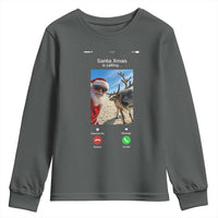 Santa Christmas Meme Youth Sweatshirt Reindeer Video Call - Wonder Print Shop