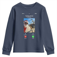 Santa Christmas Meme Youth Sweatshirt Reindeer Video Call - Wonder Print Shop