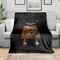 Funny Bigfoot Christmas Throw Blanket Sasquatch Video Call Meme - Wonder Print Shop