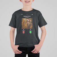 Funny Bigfoot Christmas T Shirt For Kid Sasquatch Video Call Meme - Wonder Print Shop