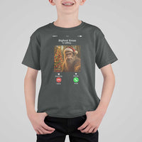 Funny Bigfoot Christmas T Shirt For Kid Sasquatch Video Call Meme - Wonder Print Shop