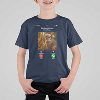 Funny Bigfoot Christmas T Shirt For Kid Sasquatch Video Call Meme - Wonder Print Shop
