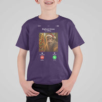 Funny Bigfoot Christmas T Shirt For Kid Sasquatch Video Call Meme - Wonder Print Shop