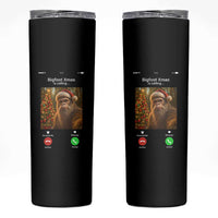 Funny Bigfoot Christmas Skinny Tumbler Sasquatch Video Call Meme - Wonder Print Shop