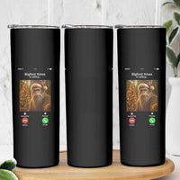 Funny Bigfoot Christmas Skinny Tumbler Sasquatch Video Call Meme - Wonder Print Shop