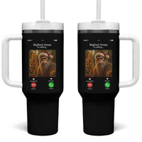 Funny Bigfoot Christmas Tumbler With Handle Sasquatch Video Call Meme - Wonder Print Shop