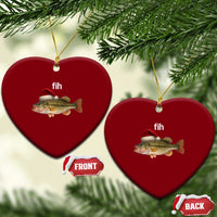 Funny Misspelled Fish Xmas Meme Ceramic Ornament - Wonder Print Shop