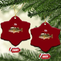 Funny Misspelled Fish Xmas Meme Ceramic Ornament - Wonder Print Shop