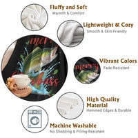 Bass Fish Christmas Throw Blanket Merry Chrisbass - Wonder Print Shop