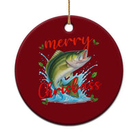 Bass Fish Xmas Ceramic Ornament Merry Chrisbass - Wonder Print Shop