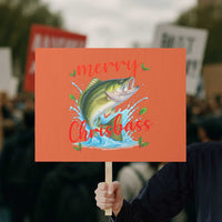 Bass Fish Christmas Protest Sign Merry Chrisbass - Wonder Print Shop