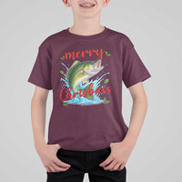 Bass Fish Christmas T Shirt For Kid Merry Chrisbass - Wonder Print Shop