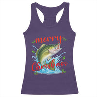 Bass Fish Christmas Racerback Tank Top Merry Chrisbass - Wonder Print Shop