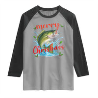 Bass Fish Christmas Raglan Shirt Merry Chrisbass - Wonder Print Shop