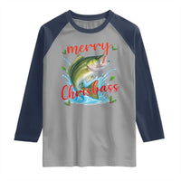 Bass Fish Christmas Raglan Shirt Merry Chrisbass - Wonder Print Shop