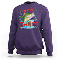 Bass Fish Christmas Sweatshirt Merry Chrisbass - Wonder Print Shop