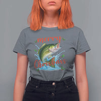 Bass Fish Christmas T Shirt For Women Merry Chrisbass - Wonder Print Shop