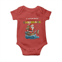 Santa Fishing Christmas Baby Onesie Funny Fisherman Merry Chrisbass Xmas - Wonder Print Shop