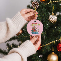 Santa Fishing Xmas Ceramic Ornament Funny Fisherman Merry Chrisbass Xmas - Wonder Print Shop