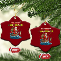 Santa Fishing Xmas Ceramic Ornament Funny Fisherman Merry Chrisbass Xmas - Wonder Print Shop