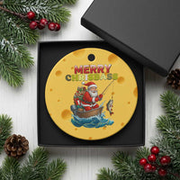 Santa Fishing Xmas Ceramic Ornament Funny Fisherman Merry Chrisbass Xmas - Wonder Print Shop