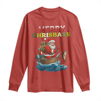 Santa Fishing Christmas Long Sleeve Shirt Funny Fisherman Merry Chrisbass Xmas - Wonder Print Shop