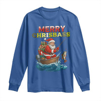 Santa Fishing Christmas Long Sleeve Shirt Funny Fisherman Merry Chrisbass Xmas - Wonder Print Shop