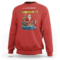 Santa Fishing Christmas Sweatshirt Funny Fisherman Merry Chrisbass Xmas - Wonder Print Shop