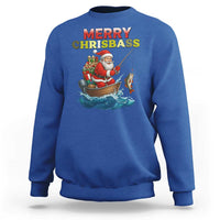 Santa Fishing Christmas Sweatshirt Funny Fisherman Merry Chrisbass Xmas - Wonder Print Shop