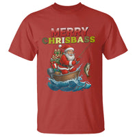 Santa Fishing Christmas T Shirt Funny Fisherman Merry Chrisbass Xmas - Wonder Print Shop