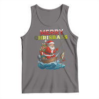 Santa Fishing Christmas Tank Top Funny Fisherman Merry Chrisbass Xmas - Wonder Print Shop