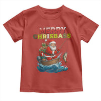 Santa Fishing Christmas Toddler T Shirt Funny Fisherman Merry Chrisbass Xmas - Wonder Print Shop