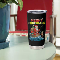 Santa Fishing Christmas Tumbler Cup Funny Fisherman Merry Chrisbass Xmas - Wonder Print Shop