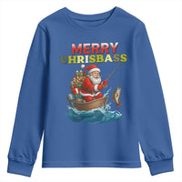 Santa Fishing Christmas Youth Sweatshirt Funny Fisherman Merry Chrisbass Xmas - Wonder Print Shop
