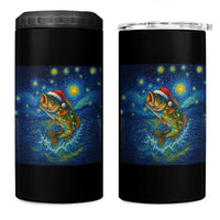Bass Fish Christmas 4 in 1 Can Cooler Tumbler Starry Night Fishing Van Gogh - Wonder Print Shop