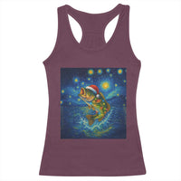 Bass Fish Christmas Racerback Tank Top Starry Night Fishing Van Gogh - Wonder Print Shop