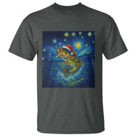 Bass Fish Christmas T Shirt Starry Night Fishing Van Gogh - Wonder Print Shop