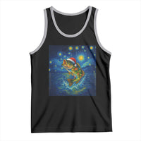 Bass Fish Christmas Tank Top Starry Night Fishing Van Gogh - Wonder Print Shop