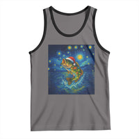Bass Fish Christmas Tank Top Starry Night Fishing Van Gogh - Wonder Print Shop