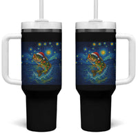 Bass Fish Christmas Tumbler With Handle Starry Night Fishing Van Gogh - Wonder Print Shop