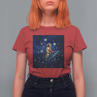 Jesus Christian T Shirt For Women Stary Night Van Gogh Christmas - Wonder Print Shop