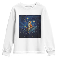 Jesus Christian Youth Sweatshirt Stary Night Van Gogh Christmas - Wonder Print Shop