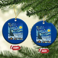 Whale Xmas Ceramic Ornament Stary Night Van Gogh Xmas - Wonder Print Shop