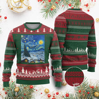 Whale Xmas Ugly Christmas Sweater Stary Night Van Gogh Xmas - Wonder Print Shop