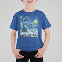 Whale Christmas T Shirt For Kid Stary Night Van Gogh Christmas - Wonder Print Shop